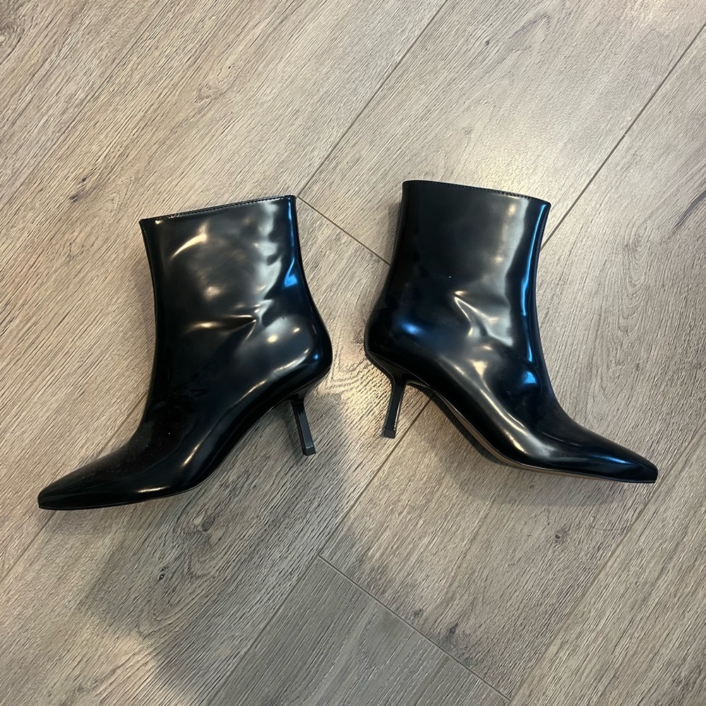Ann Taylor Patent Leather Booties